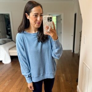 American eagle big hug Blue Waffle Knit Sweater